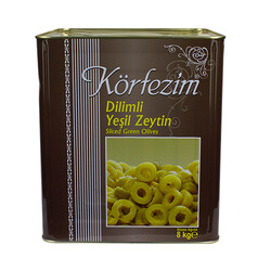 Körfezim - Körfezim Dilimli Yeşil Zeytin 8 kg
